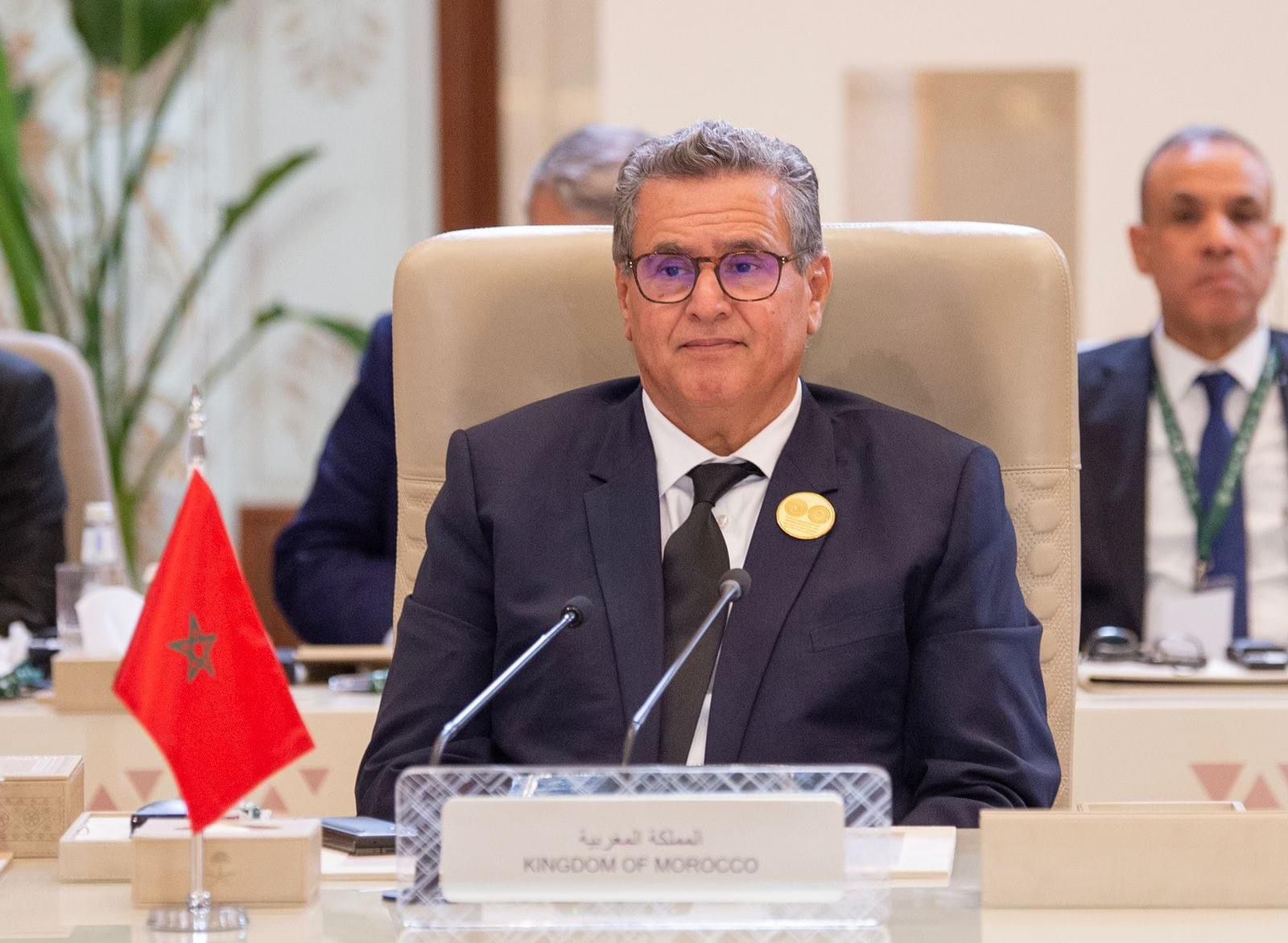 ‎أخنوش أمام قمة الرياض: جلالة الملك يضع القضية الفلسطينية ضمن ثوابت السياسة الخارجية للمملكة 