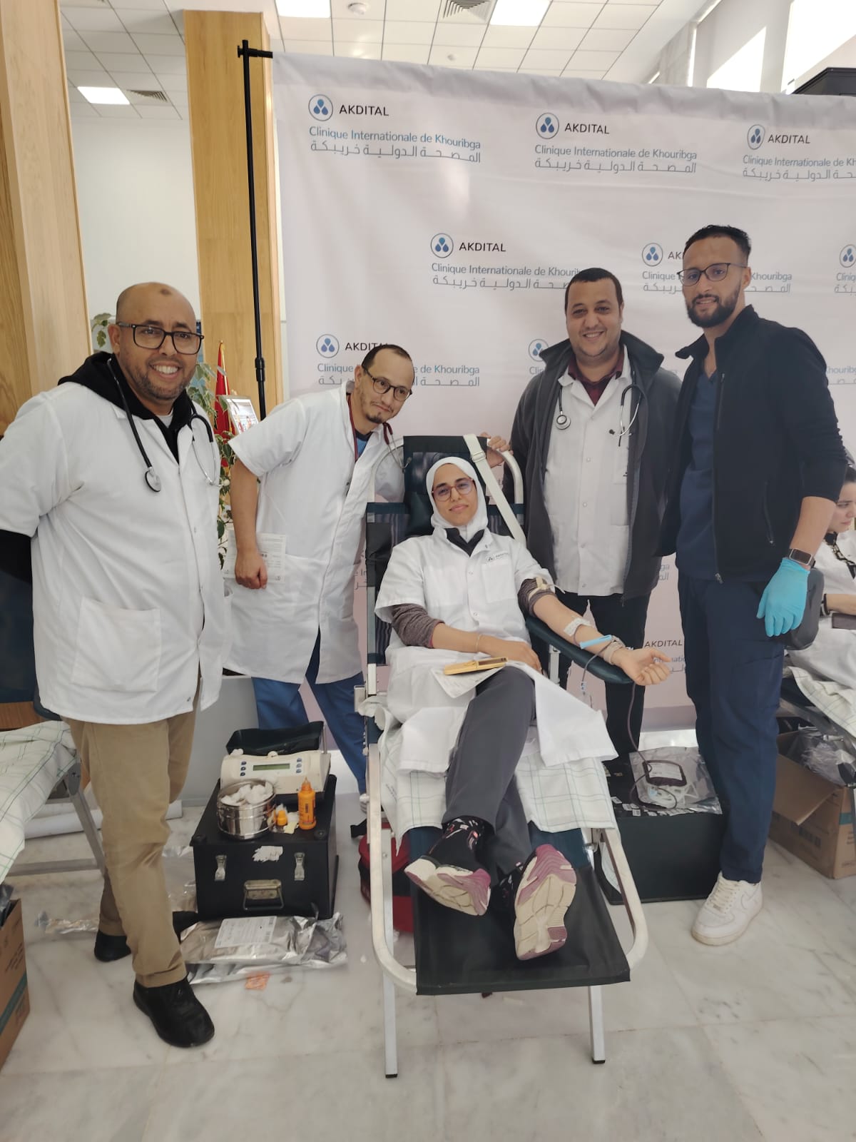 أطر ومستخدمي المصحة الدولية “أكديتال خريبكة” يضخون أزيد من 70 كيسا في بنك الدم ‏ 
