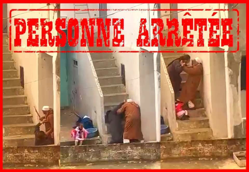 فيديو تعنيف سيدة وطفلة قاصر يقود ثمانينا للتوقيف 